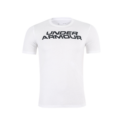 REMERA UNDER ARMOUR UA STACKED WORDMARK SS-WHT LG/G