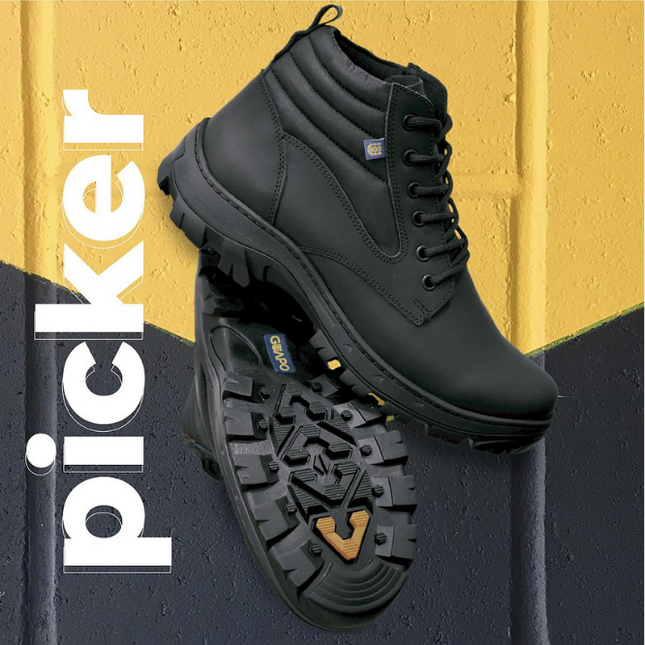 Bota Picker Crazy Horse Negro Guapo