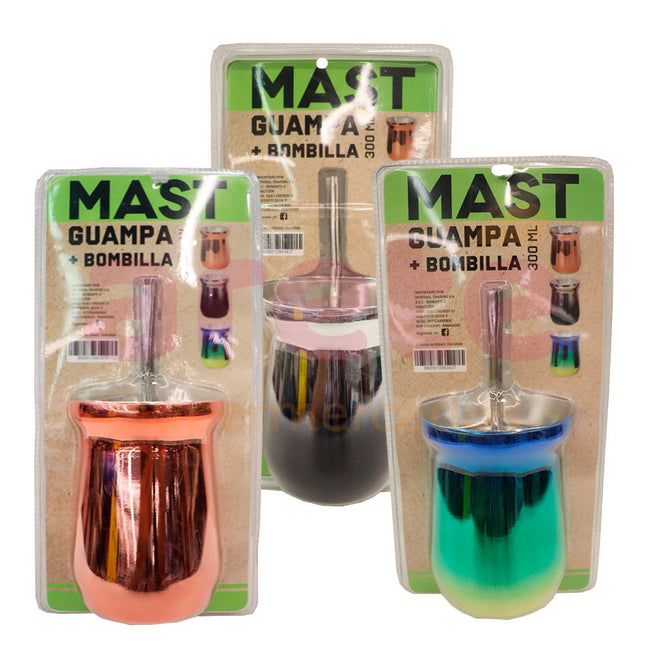 Guampa 300ml c/ Bombilla Colores Varios MAST